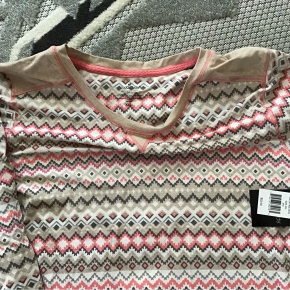 Cuddl Duds Pink and Cream Pajamas with Cozy Fair Isle Design - Picture 3 of 3